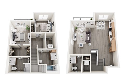 Floor plan for 2 beds, 2.5 baths, 1568 sqft